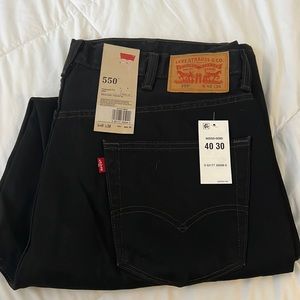 NWT 40x30 Levi's 550 Relaxed fit jeans Black jeans